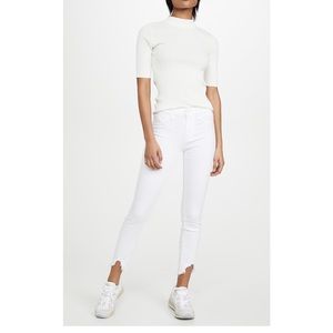 7 For All Mankind Ankle Skinny Wave Hem Clean White 25 NWT $185